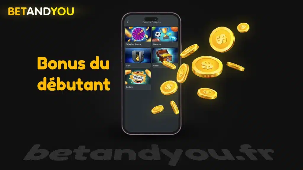 Bonus du débutant dans l'application mobile Betandyou APK Cameroun, Bénin, Sénégal, Mali, Togo, RDC, Côte d'Ivoire et Burkina Faso