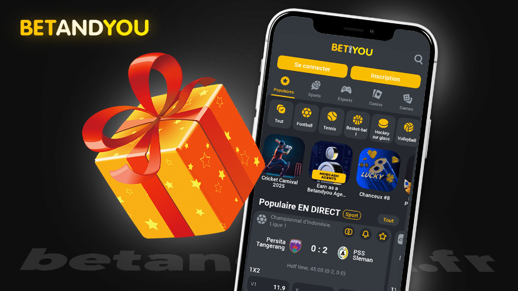 Obtenez des Bonus sur l'application mobile Betandyou