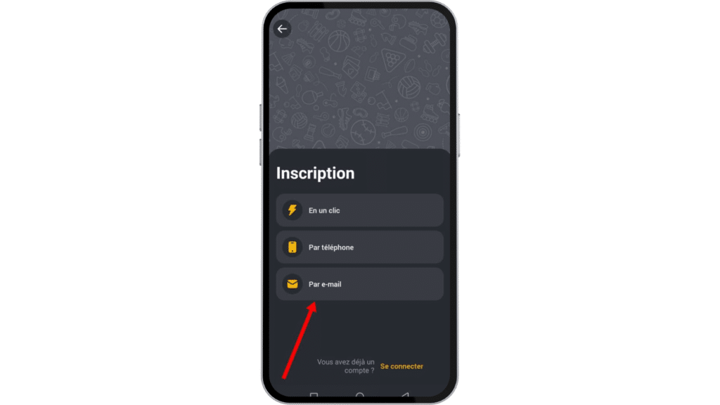Inscription sur Betandyou apk