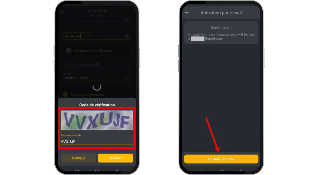 Inscription sur Betandyou apk