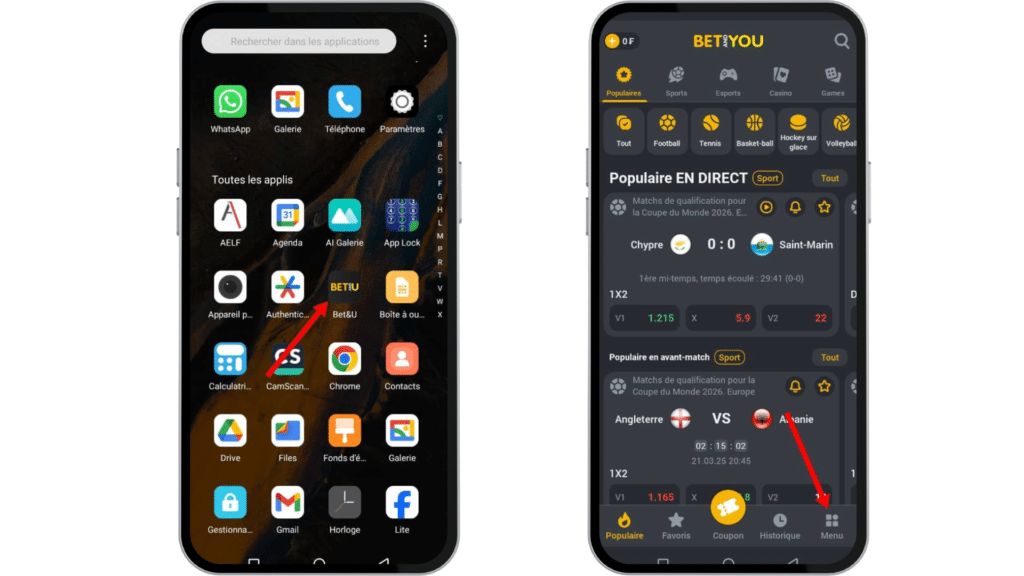 Parier sur betandyou apk