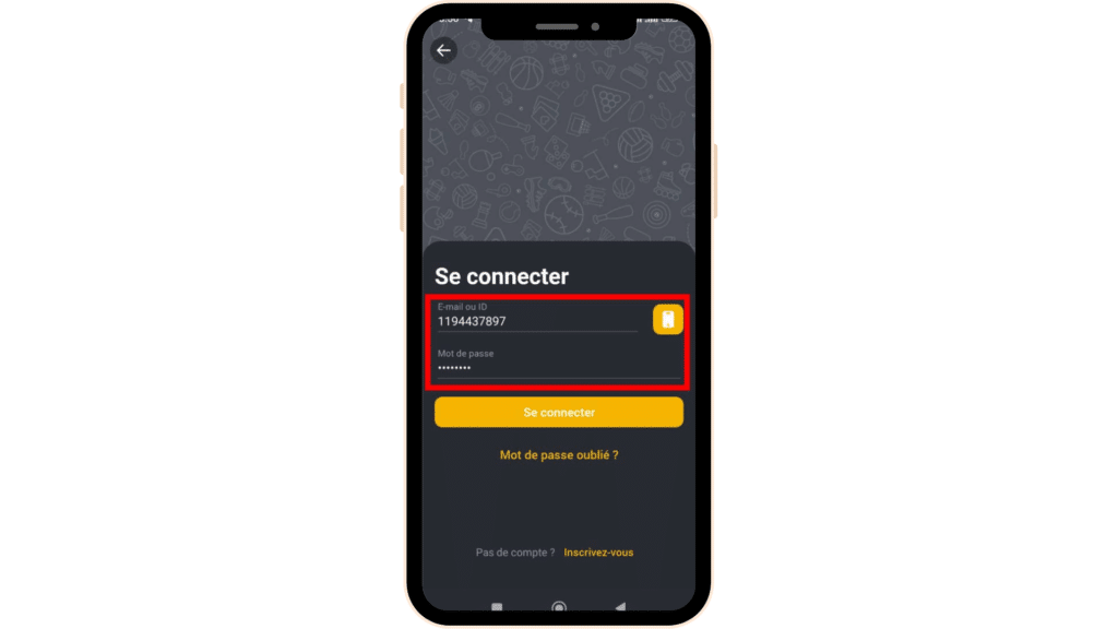Connexion sur Betandyou app