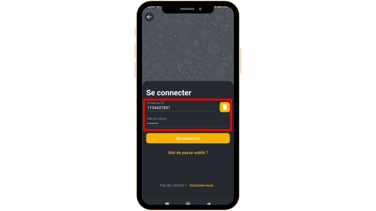Connexion sur Betandyou app