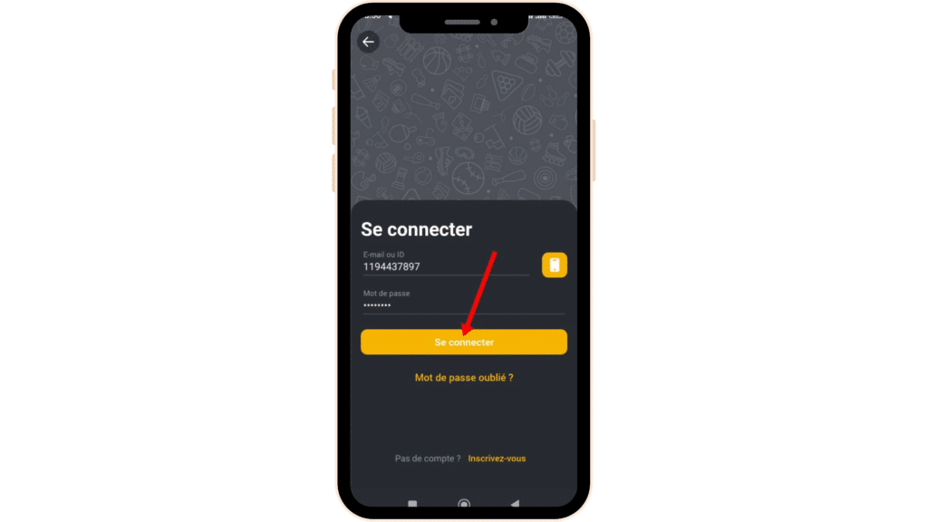 Connexion sur Betandyou app