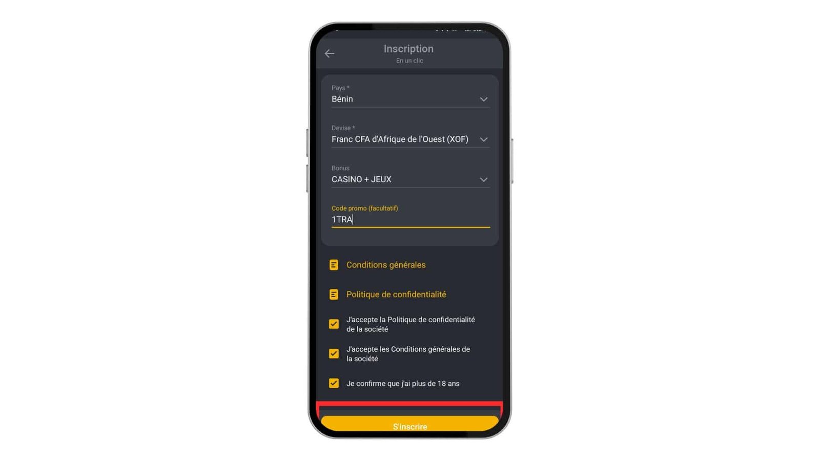 créer un compte Betandyou en un clic