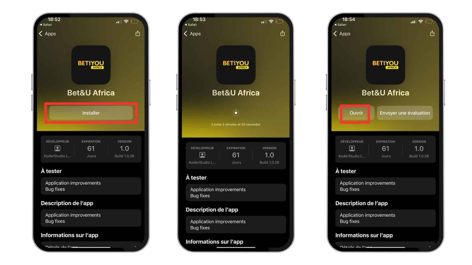 Installer Betandyou sur iPhone