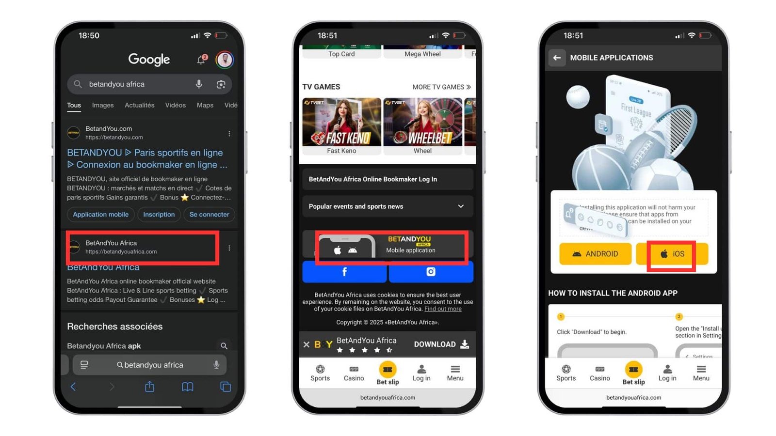 comment télécharger betandyou sur iPhone